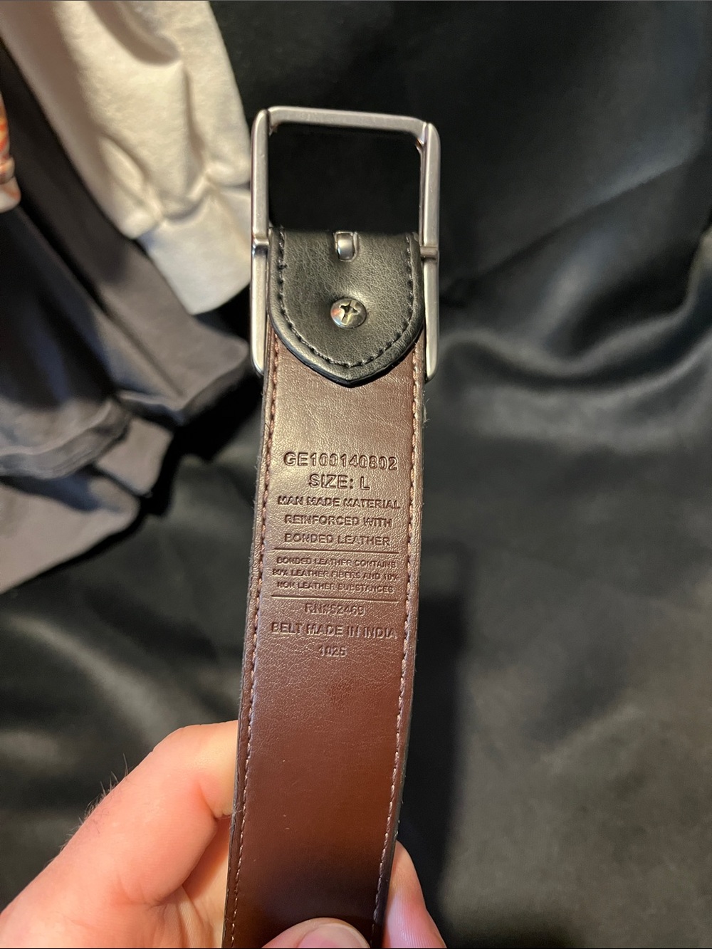 Men's Brown Leather Dress Belt with Silver Buckle